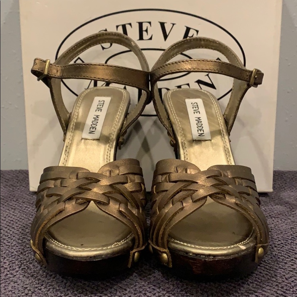 Steve Madden Essie Bronze Leather Shoes